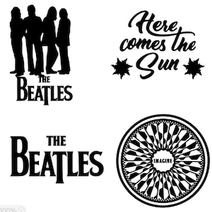4 imágenes de los Beatles (archivo PNG) para cricut/otros cortadores