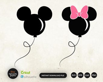 Two Mouse Balloons SVG Mouse SVG, Customize Gift Svg, Family Vacation SVG,  Vinyl Cut File, Svg, Pdf, Jpg, Png, Ai Printable Design Files
