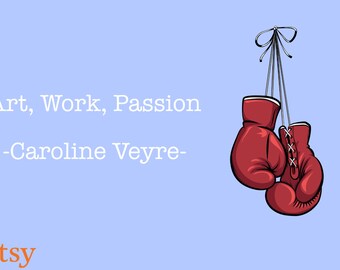 Empowerment in Every Punch: Hanging Boxing Gloves Digital Design