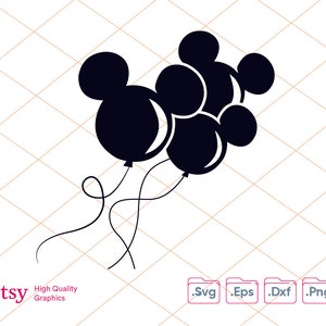 Three Mouse Balloons SVG Mouse SVG, Customize Gift Svg, Family Vacation SVG,  Vinyl Cut File, Svg, Pdf, Jpg, Png, Ai Printable Design Files