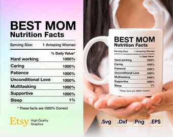 Best Mom Nutrition Facts Svg, Mom Shirt Svg, Best Mom Nutritional Facts Svg, Gift for Mom Svg, Mom Cut File Svg