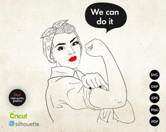Empowering Women "We Can Do It" Digital SVG Design | DIY Cricut & Silhouette Project