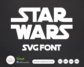 Star Wars Font Svg Png Alphabet Letter, Number, Dots, Star Wars Font for Cricut, Star Wars Font Bundle Item, Clipart, Cricut Vector Cut File