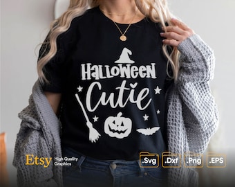 Halloween Cutie SVG, Halloween SVG, Witch Svg, Ghost, Witch Shirt SVG, Halloween Costume Svg, Cricut Cut Files, Svg Eps, Dxf, Png