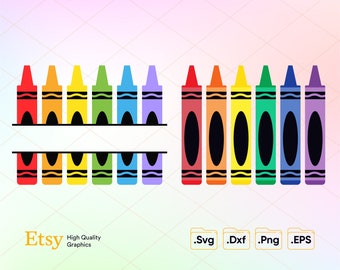 Crayon Split Monogram SVG Vector File y PNG Transparent Background, descarga instantánea