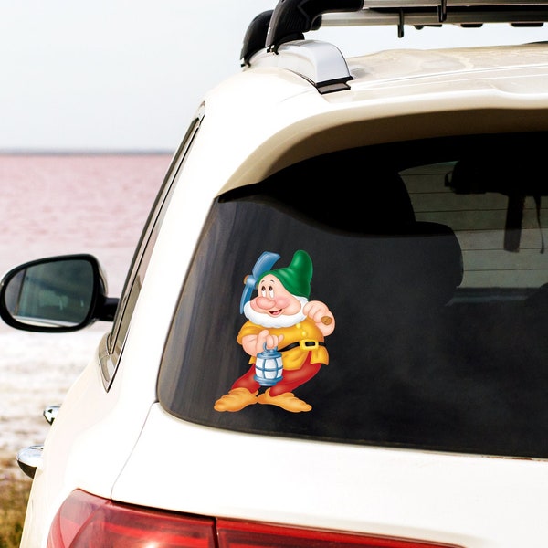 HAPPY Seven Dwarves - Full Color Vinyl Decal Sticker - Vehicle, Car, Laptop, Locker, Phone, Cups, Tumblers and More.