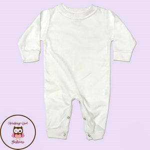 Sublimation Blanks - 100% Polyester Infant Baby Long Sleeve Sleep and Play One Piece