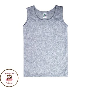 Sublimation Blanks - Toddler / Youth Heather Gray Tank Top Poly/Cotton Blend