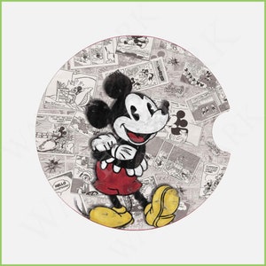 ミッキーと仲間たちのキャラクターカーコースターテンプレート昇華プリントグラフィックPNGファイルを即時ダウンロード