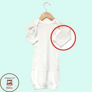 Sublimation Blanks - Scallop Trim Gown Poly/Cotton Blend