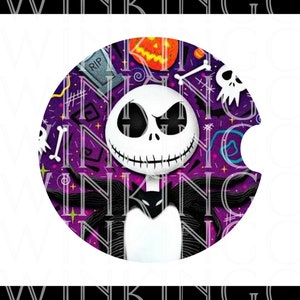 Nightmare Christmas Jack Sally Characters Car Coaster Template Sublimation Print Graphic INSTANT DOWNLOAD PNG File