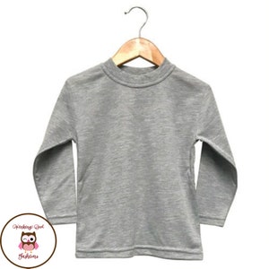 Sublimation Blanks - Toddler / Youth Gray Long Sleeve T-Shirt Poly/Cotton Blend