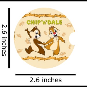 Chip and Dale Rescue Rangers Chipmunks Disney Epcot Print Sublimation Ceramic Sandstone Absorbent Car Coaster