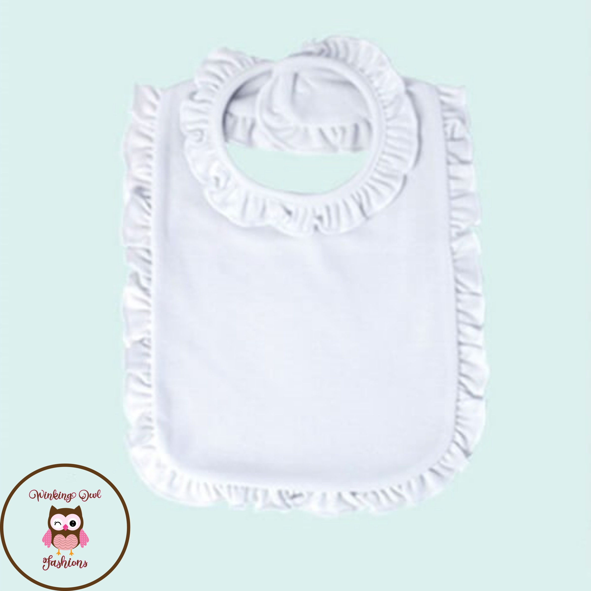 Sublimation Blanks Ruffle Trim White 2 Ply Bib Poly/Cotton Etsy