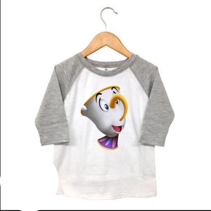 CHIP Beauty and the Beast Character Baby/Infant, Toddler, Youth RAGLAN T-Shirts