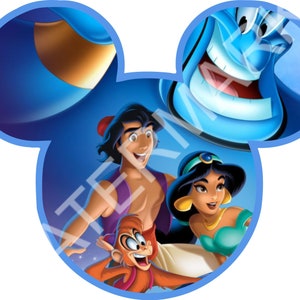 Aladdin Characters Mickey Head Sublimation Print Graphic INSTANT DOWNLOAD 4 PNG Files