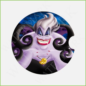 Villains Character Ursula Little Mermaid Car Coaster Template Sublimation Print Graphic INSTANT DOWNLOAD PNG File