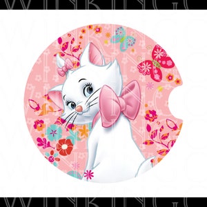 Aristocats Marie Character Car Coaster Template Sublimation Print Graphic INSTANT DOWNLOAD PNG File