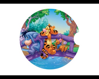 Winnie The Pooh Tigger Eeyore Piglet Rabbit Christopher Robin Disney Epcot Print Sublimation Car Coaster