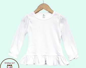 Worlds Greatest Mommy Cotton Girl Toddler Long Sleeve Ruffle Shirt Top 