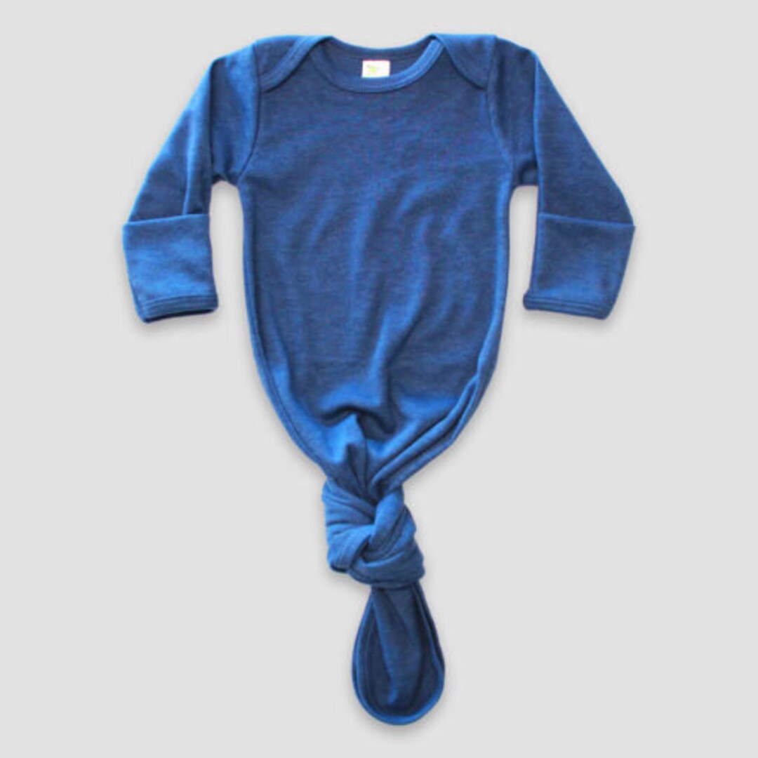 HTV DTG Blanks Baby Knotted Sleep Gowns With Mittens Polyester Cotton