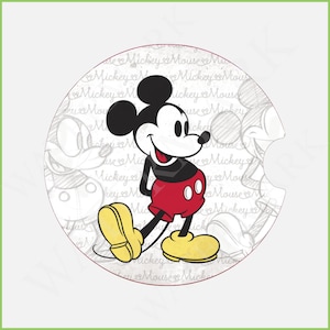 Mickey and Friends Character Car Coaster Template Sublimation Print Graphic INSTANT DOWNLOAD PNG File