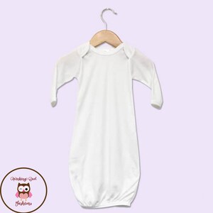 Sublimation Blanks - 100% Polyester Infant Baby Long Sleeve Sleeper Gown