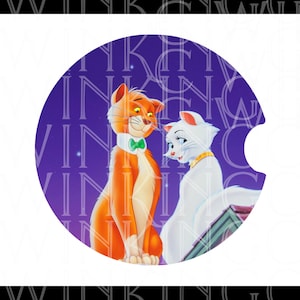 Aristocats Marie Character Car Coaster Template Sublimation Print Graphic INSTANT DOWNLOAD PNG File