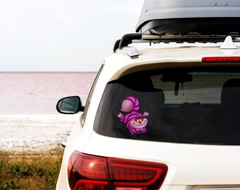 Cheshire Alice Wonderland - Full Color Vinyl Decal Sticker - Vehicle, Car, Laptop, Locker, Phone, Cups, Tumblers and More.