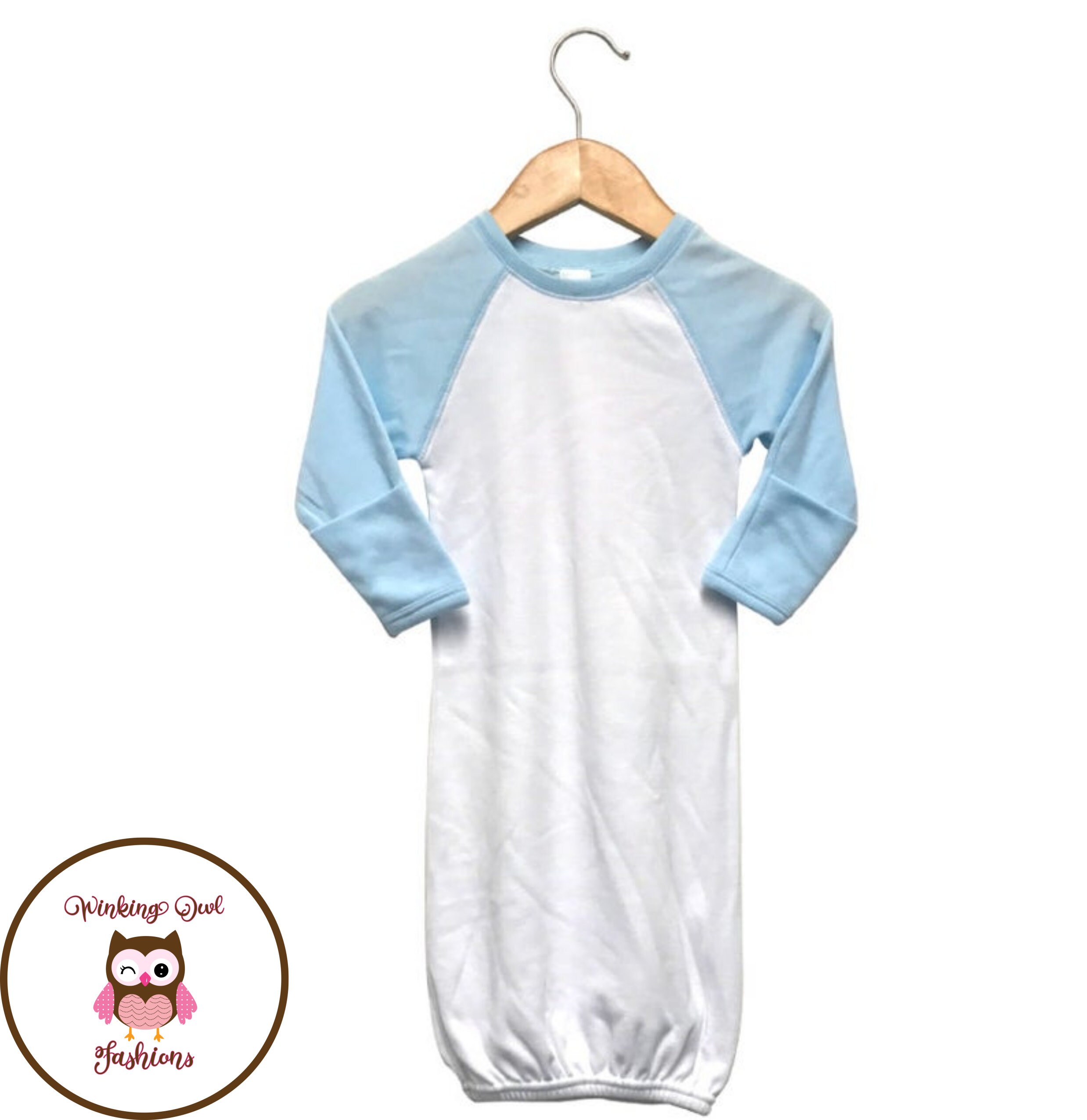 Sublimation Blanks Blue Raglan Gown 