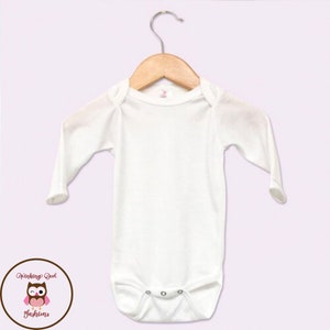Sublimation Blanks - 100% Polyester Infant Bodysuit Long Sleeve