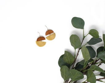 Pendientes semicírculos de madera