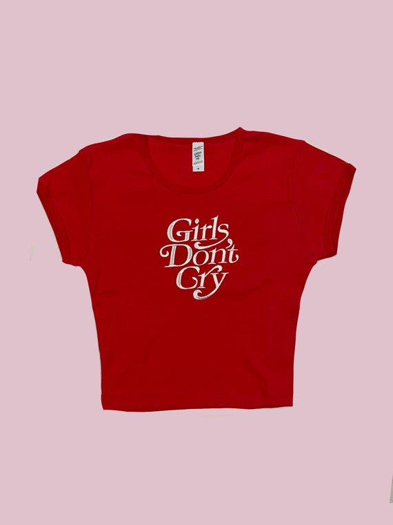 Girls don’t cry top | baby tee | girls don’t cry | embroidered top | embroidered crop top | crop top | embroidered tee | baby rib top