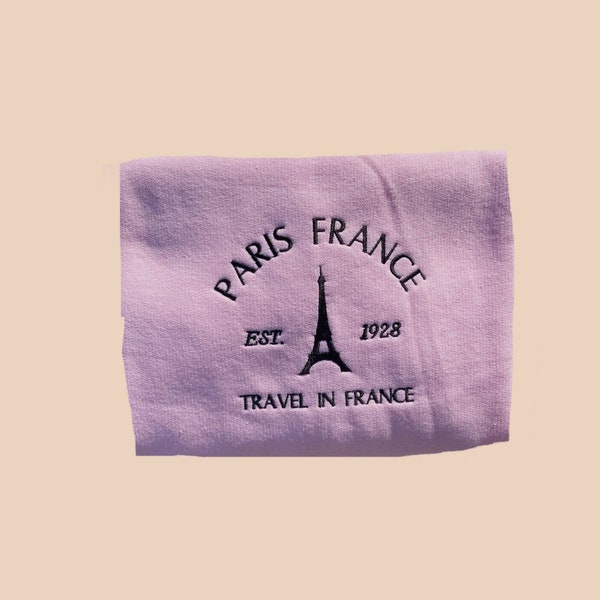 Paris France sweater | sweatshirt | France | embroidered sweater| embroidered Crewneck | Crewneck | Paris | fressiascustoms