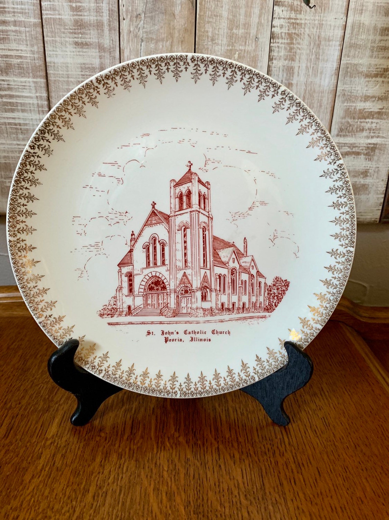 MidCentury Commemorative St. John's Catholic Church Plate Etsy