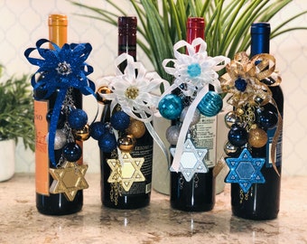 Hanukah Wine Bottle Decorations