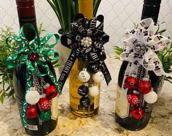 Christmas Wine Bottle Decoration