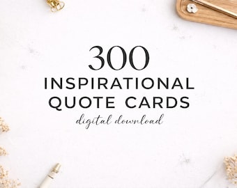 300 Minimalist Inspirational Quote Cards | Motivational Affirmation (Digital Download)