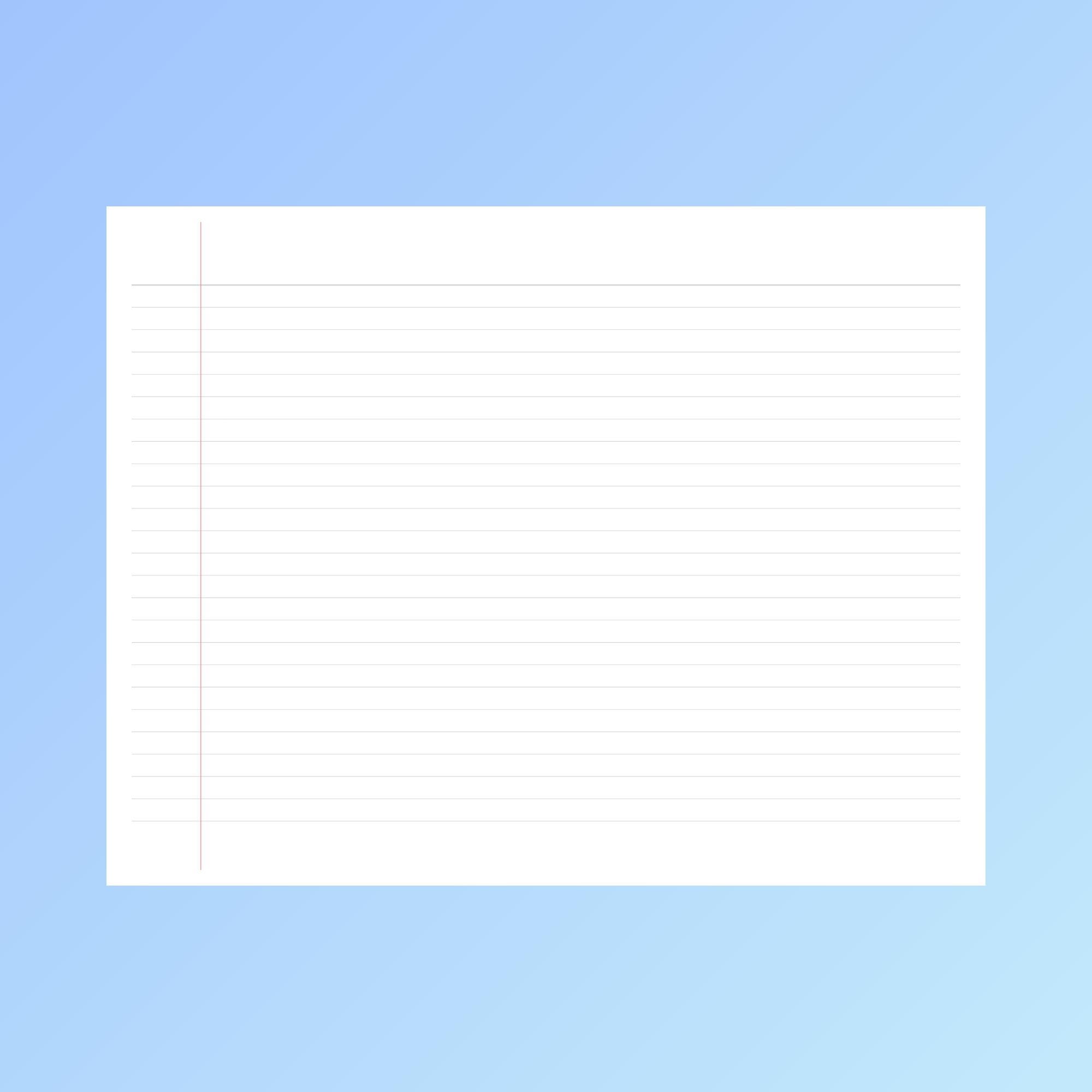 Printable Lined Notebook Pages | 20 Colors, Margin Options (digital ...
