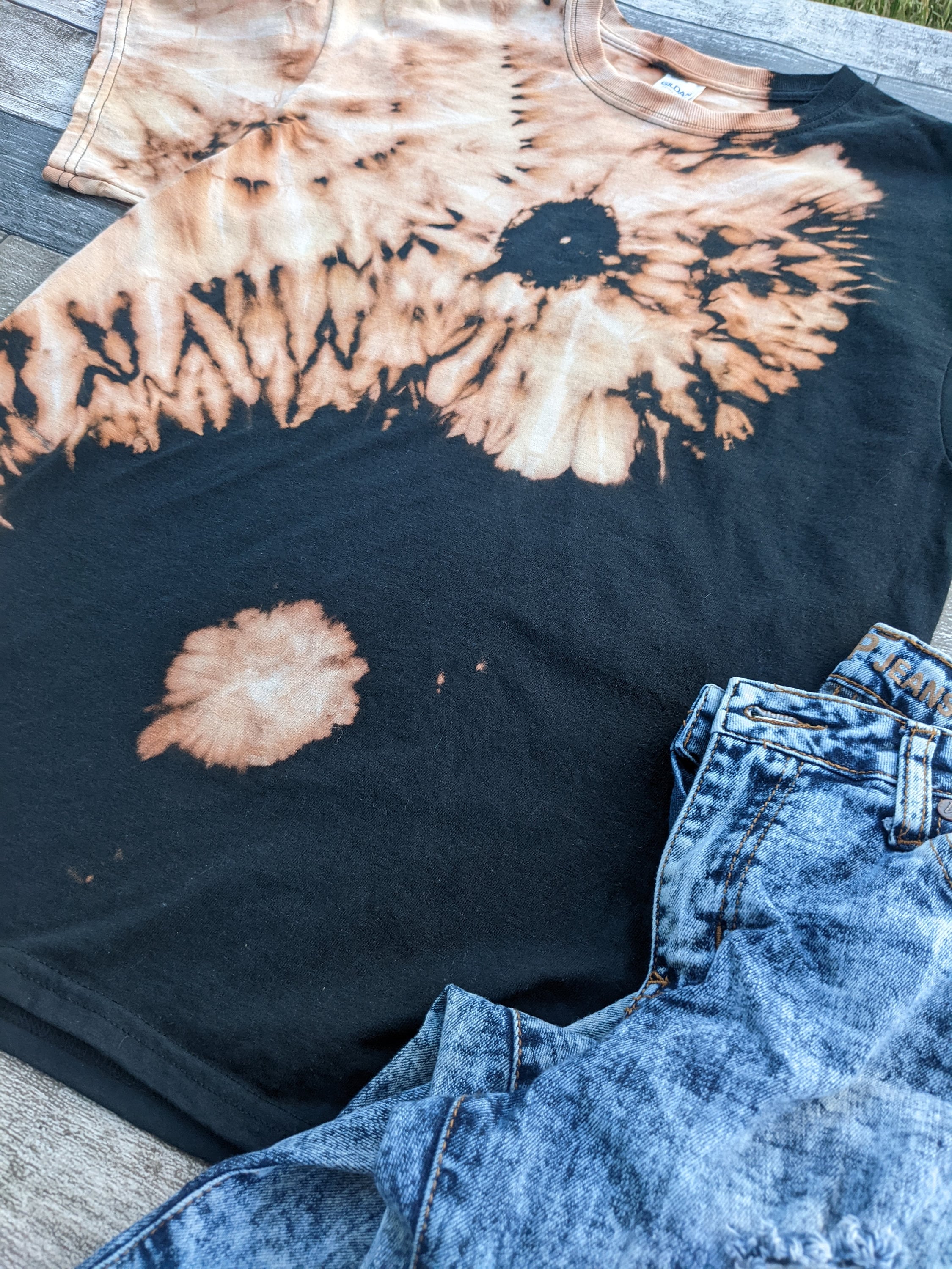 Yin Yang Reverse Bleach Tie Dye Tee - Etsy