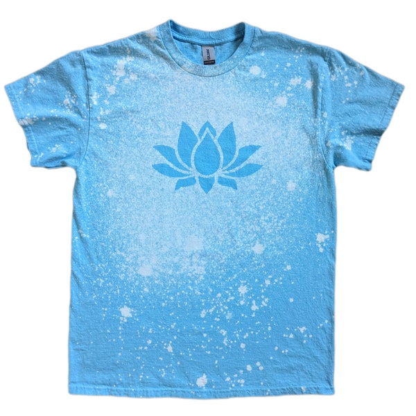 LOTUS FLOWER | Reverse Dye | Baby Blue Unisex T-Shirt