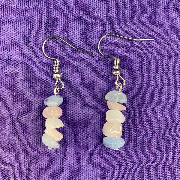 Transgender Pride Earrings, Genuine Crystals, Drop Style, Trans Pride Earrings, Transgender  Earrings, Gift for Transgender, Gift for Trans