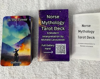 PREORDER SALE! Norse Mythology Tarot Deck, Handmade Tarot Deck, Original Tarot Deck, AI Art Tarot Deck, Gift for Tarot Reader,Gift For Pagan