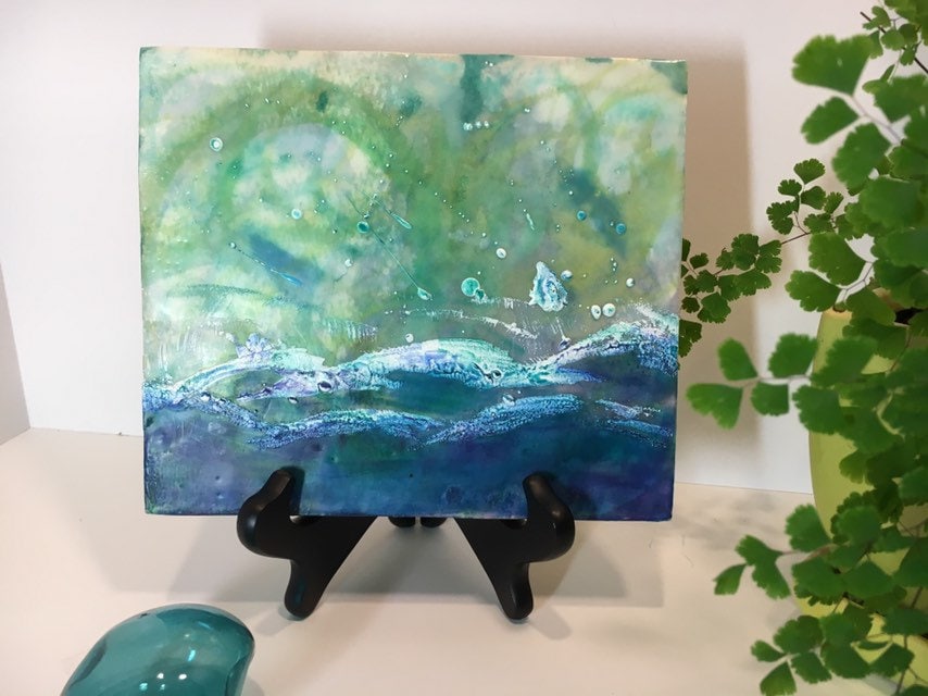 Free Shipping~Encaustic Painting~BEESWAX~Damar and Wax~Original Art~Layered Wax~Hot Wax~Abstract Art~Encaustic Art