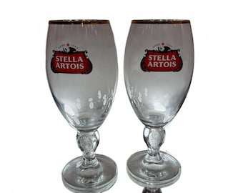 Lot de 2 verres à bière Stella Artois bord doré 40 cl