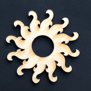 Sun laser wood shaped cut out - unfinished