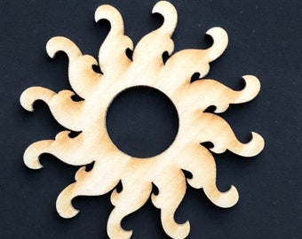 Sun laser wood shaped cut out - unfinished
