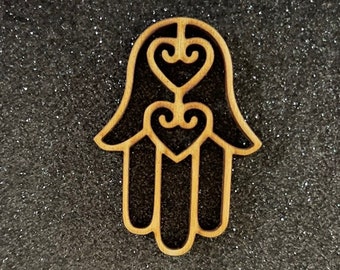 Hamsa laser wood shaped cut out - unfinished