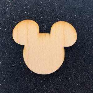 Mouse head  laser wood shaped cut out - unfinished