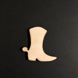 Cowboy boot laser wood shaped cut out - unfinished